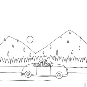 Coloring page – Kate Pugsley: road trip